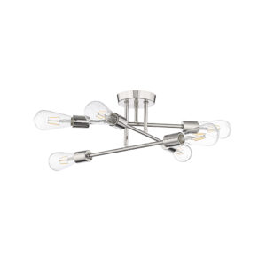 Millennium Lighting 4256-PN Decco Six Light Semi Flush Mount Polished Nickel finish