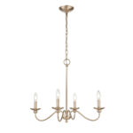 Millennium Lighting 4384-MG Delvona Four Light Chandelier Modern Gold finish