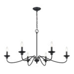 Millennium Lighting 4386-MB Delvona Six Light Chandelier Matte Black finish