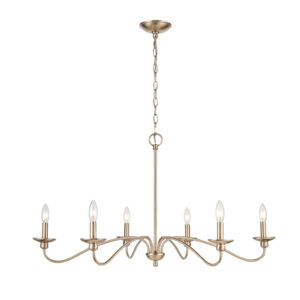 Millennium Lighting 4386-MG Delvona Six Light Chandelier Modern Gold finish