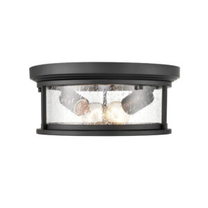 Millennium Lighting 4402-PBK Bresley Two Light Outdoor Flush Mount Powder Coated Black finish