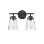 Millennium Lighting 4412-MB Amberose Two Light Vanity Matte Black finish