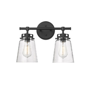 Millennium Lighting 4412-MB Amberose Two Light Vanity Matte Black finish
