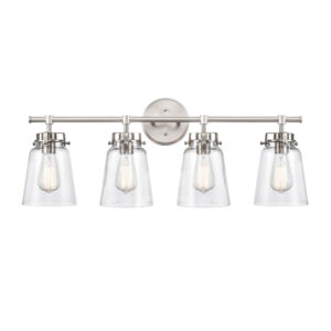 Millennium Lighting 4414-BN Amberose Four Light Vanity Brushed Nickel finish