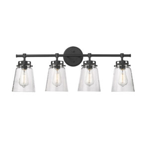 Millennium Lighting 4414-MB Amberose Four Light Vanity Matte Black finish