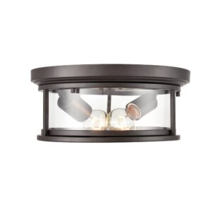 Millennium Lighting 4442-PBZ Bresley Two Light Outdoor Semi Flush Powder Coated Bronze finish
