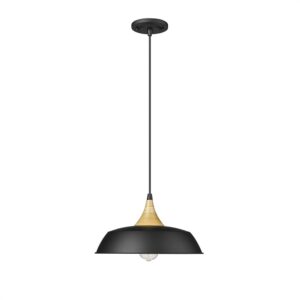 Millennium Lighting 4511-MB Arlo One Light Pendant Matte Black finish