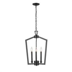 Millennium Lighting 4523-MB Lizabeth Three Light Pendant Matte Black finish