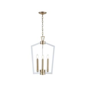 Millennium Lighting 4523-MW/MG Lizabeth Three Light Pendant Matte White finish Modern Gold finish
