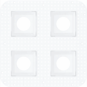 Goodlite G-91000 3.5 Inch Square Cuadruple Head Trimless Kit