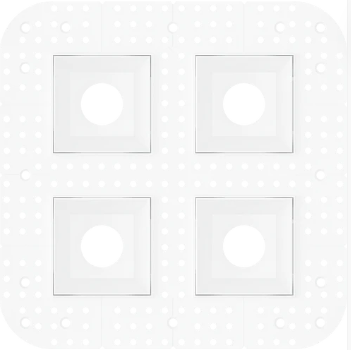 Goodlite G-91200 2 Inch Square Quadruple Head Trimless Square-Kit
