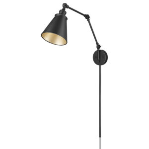 Millennium Lighting 10001-MB Evonne One Light Swing Arm Sconce Matte Black finish