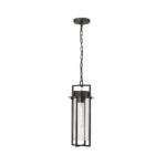 Millennium Lighting 10521-PBK Russell One Light Outdoor Pendant Powder Coated Black finish