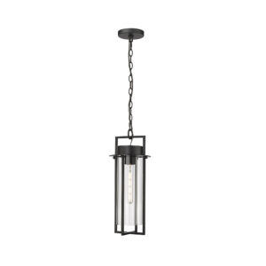 Millennium Lighting 10521-PBK Russell One Light Outdoor Pendant Powder Coated Black finish
