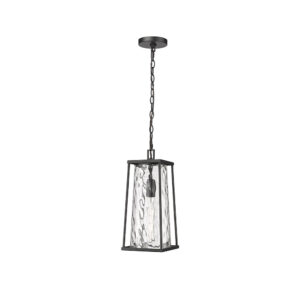 Millennium Lighting 10621-PBK Dutton One Light Outdoor Pendant Powder Coated Black finish