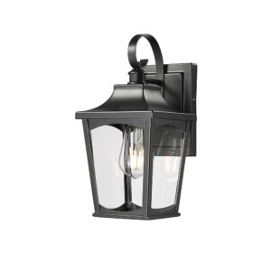 Millennium Lighting 10901-PBK Curry One Light Outdoor Wall Mount Powder Coated Black finish