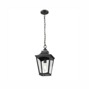 Millennium Lighting 10931-PBK Curry One Light Outdoor Pendant Powder Coated Black finish