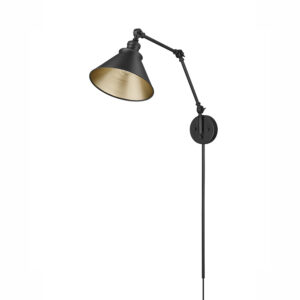 Millennium Lighting 11001-MB Edward One Light Swing Arm Sconce Matte Black finish