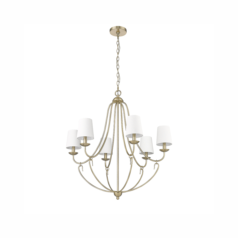 Millennium Lighting 12106-MG Eisley Six Light Chandelier Modern Gold finish