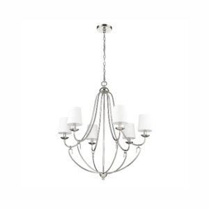 Millennium Lighting 12106-PN Eisley Six Light Chandelier Polished Nickel finish
