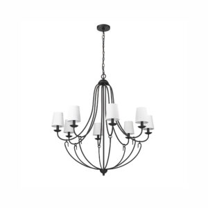 Millennium Lighting 12108-MB Eisley Ocho Light Chandelier Matte Black finish