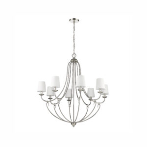 Millennium Lighting 12108-PN Eisley Ocho Light Chandelier Polished Nickel finish