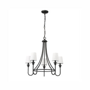 Millennium Lighting 12205-MB Artemis Five Light Chandelier Matte Black finish