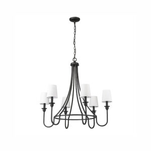 Millennium Lighting 12206-MB Artemis Six Light Chandelier Matte Black finish