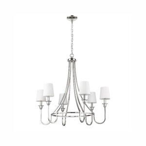 Millennium Lighting 12206-PN Artemis Six Light Chandelier Polished Nickel finish
