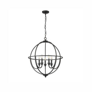 Millennium Lighting 12305-MB Artemis Five Light Chandelier Matte Black finish