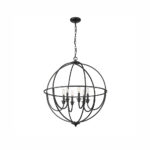 Millennium Lighting 12306-MB Artemis Six Light Chandelier Matte Black finish