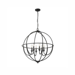 Millennium Lighting 12306-MB Artemis Six Light Chandelier Matte Black finish