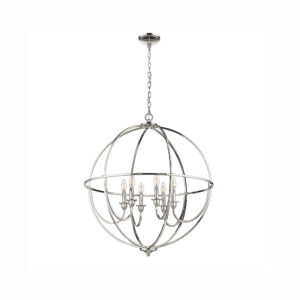 Millennium Lighting 12306-PN Artemis Six Light Chandelier Polished Nickel finish