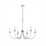 Millennium Lighting 12406-PN Huxley Six Light Chandelier Polished Nickel finish