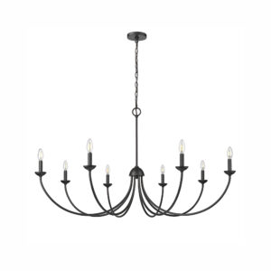 Millennium Lighting 12408-MB Huxley Eight Light Chandelier Matte Black finish