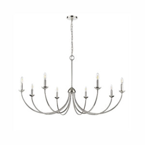 Millennium Lighting 12408-PN Huxley Eight Light Chandelier Polished Nickel finish