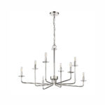 Millennium Lighting 12508-PN Marceline Eight Light Chandelier Polished Nickel finish