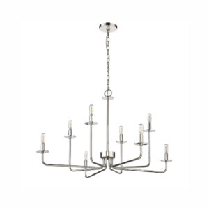 Millennium Lighting 12508-PN Marceline Eight Light Chandelier Polished Nickel finish