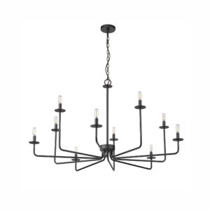 Millennium Lighting 12510-MB Marceline Ten Light Chandelier Matte Black finish
