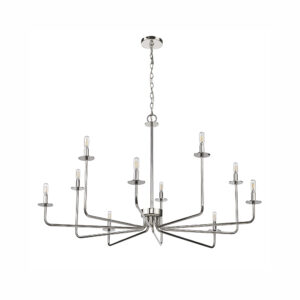 Millennium Lighting 12510-PN Marceline Ten Light Chandelier Polished Nickel finish