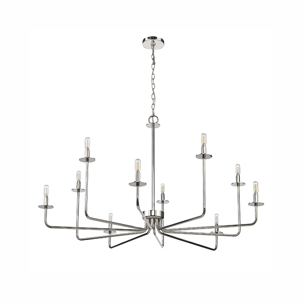 Millennium Lighting 12510-PN Marceline Ten Light Chandelier Polished Nickel finish