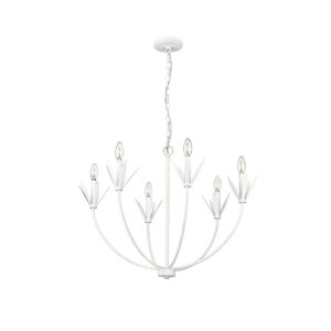 Millennium Lighting 12706-TWH Primrose Six Light Chandelier Textured White finish