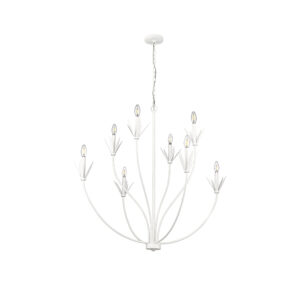 Millennium Lighting 12708-TWH Primrose Eight Light Chandelier Textured White finish