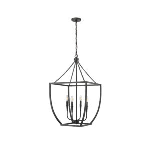 Millennium Lighting 13804-MB Kelsey Four Light Pendant Matte Black finish