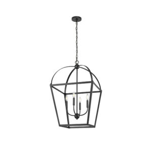 Millennium Lighting 13904-MB Kelsey Four Light Pendant Matte Black finish