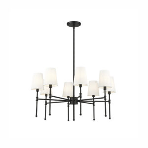 Millennium Lighting 16108-MB Adorra Eight Light Chandelier Matte Black finish
