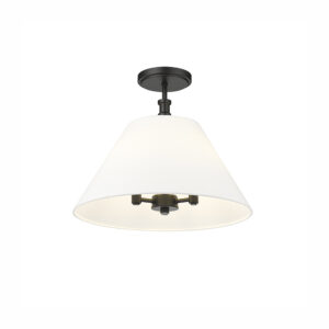 Millennium Lighting 16403-MB Adorra Three Light Semi-flush Mount Matte Black finish