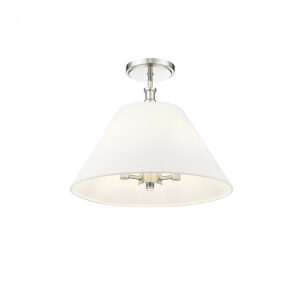 Millennium Lighting 16403-PN Adorra Three Light Semi-flush Mount Polished Nickel finish