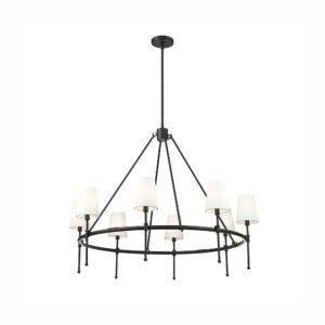 Millennium Lighting 16608-MB Adorra Eight Light Chandelier Matte Black finish