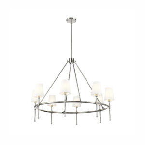 Millennium Lighting 16608-PN Adorra Eight Light Chandelier Polished Nickel finish